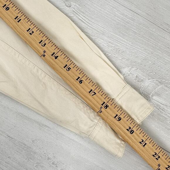 Sundance Cropped Utility Jacket Size 8 Cream Buttons Pockets Long Sleeve - Picture 11 of 14